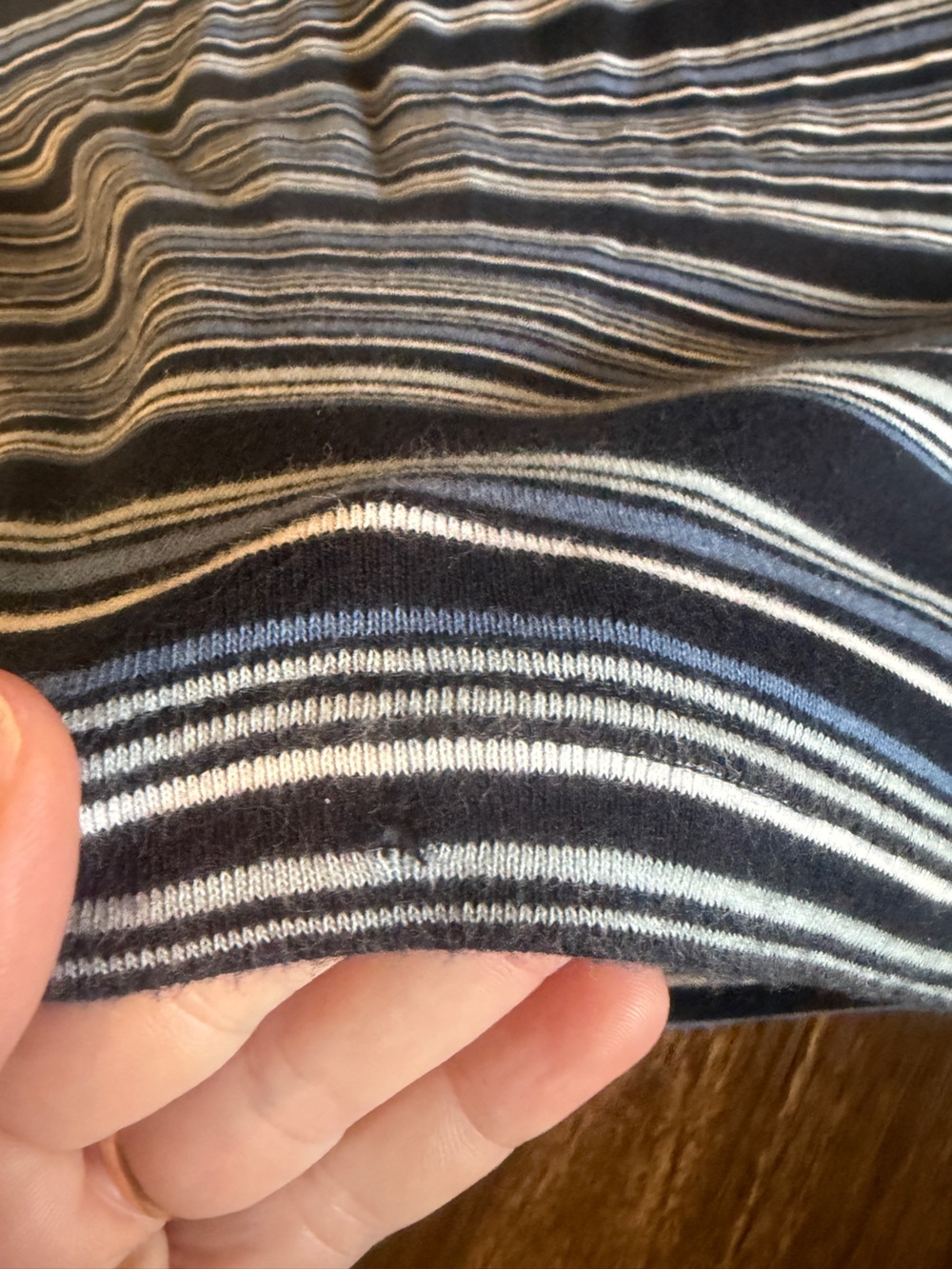 90s vintage Sleeveless Striped Maxi Dress - Navy/Gray - Picture 15 of 15